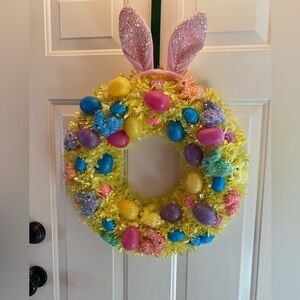 Colorful Easter Wreath with Bunny Ears